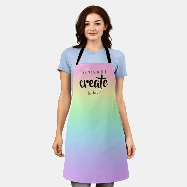 What Shall I Create Today? Rainbow Apron (Worn)