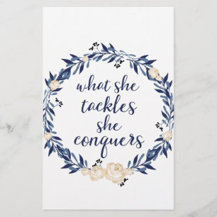 What She Tackles She Conquers Stationery