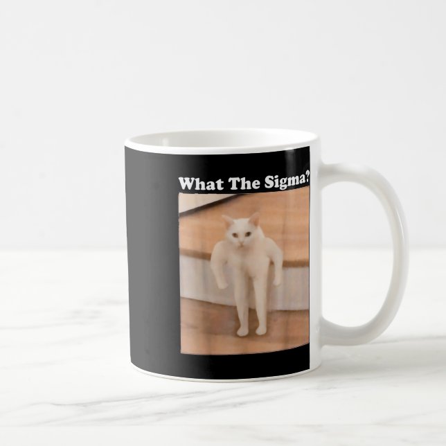 What Sigma Meme Cat Meme Internet Memes Funny Meme Coffee Mug (Right)