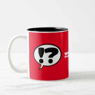 WHAT!? Studio Coffee Red Two-Tone Coffee Mug