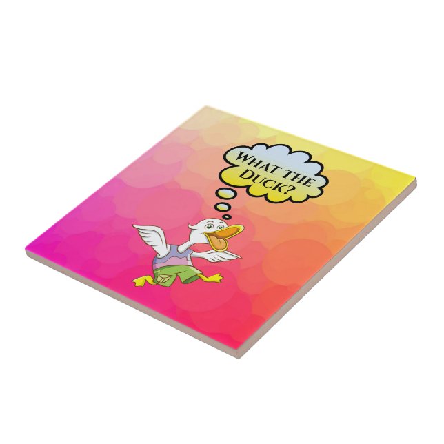 What the Duck? Ceramic Tile (Side)