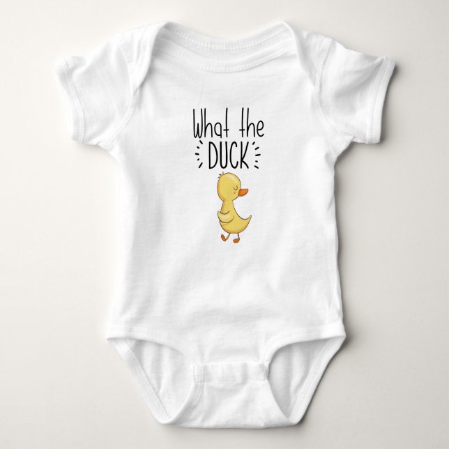 What The Duck New Baby Gift, Duckling Newborn Baby Bodysuit (Front)