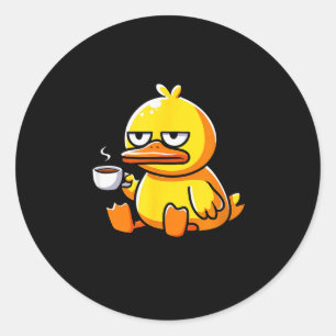 What The Duck Owner I Love Ducks Lover Funny Rubbe Classic Round Sticker