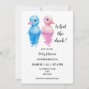 What the duck themed gender reveal invitation