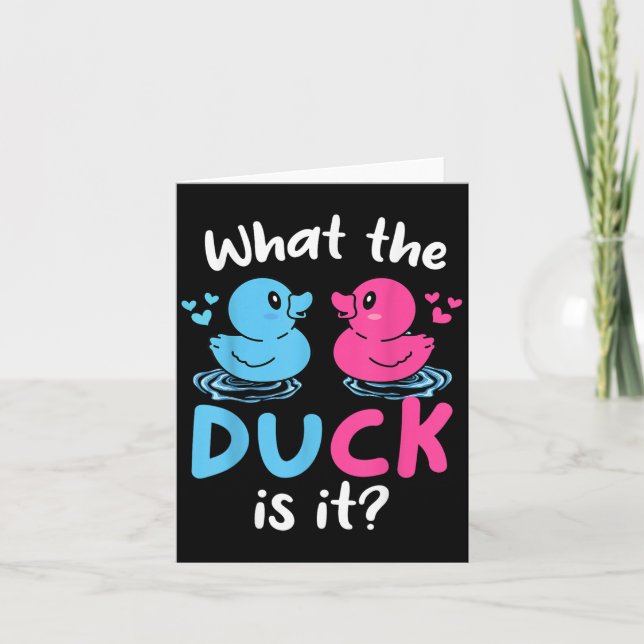 What The Ducks Is It Baby Gender Reveal Party Baby Card (Front)