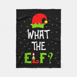 What The Elf Family Matching Funny Christmas Gift  Fleece Blanket