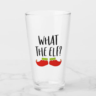 What the Elf Funny Christmas Elf Santa Claus Glass