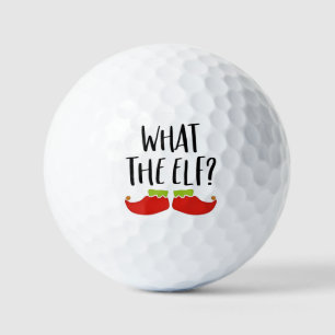 What the Elf Funny Christmas Elf Santa Claus  Golf Balls