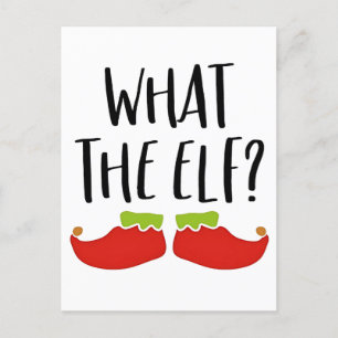 What the Elf Funny Christmas Elf Santa Claus  Invitation Postcard