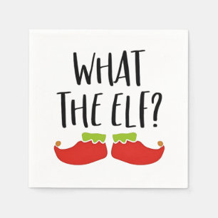 What the Elf Funny Christmas Elf Santa Claus Napkin