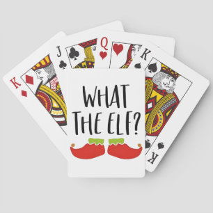 What the Elf Funny Christmas Elf Santa Claus  Playing Cards