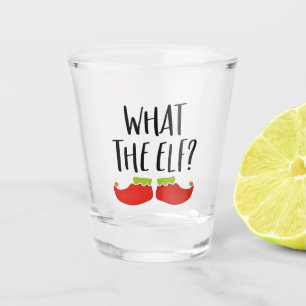 What the Elf Funny Christmas Elf Santa Claus  Shot Glass