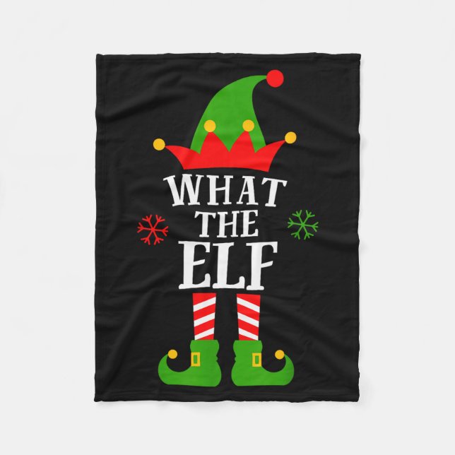What The Elf Funny Matching Family Group Christmas Fleece Blanket (Front)