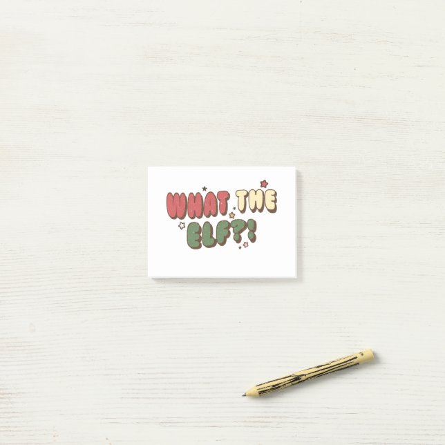 What The ELF Retro Christmas Post-it Notes (On Desk)