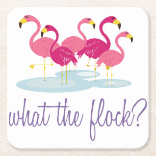 What The Flock Square Paper Coaster