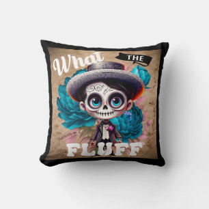 What the Fluff Sugar Skull Cushion
