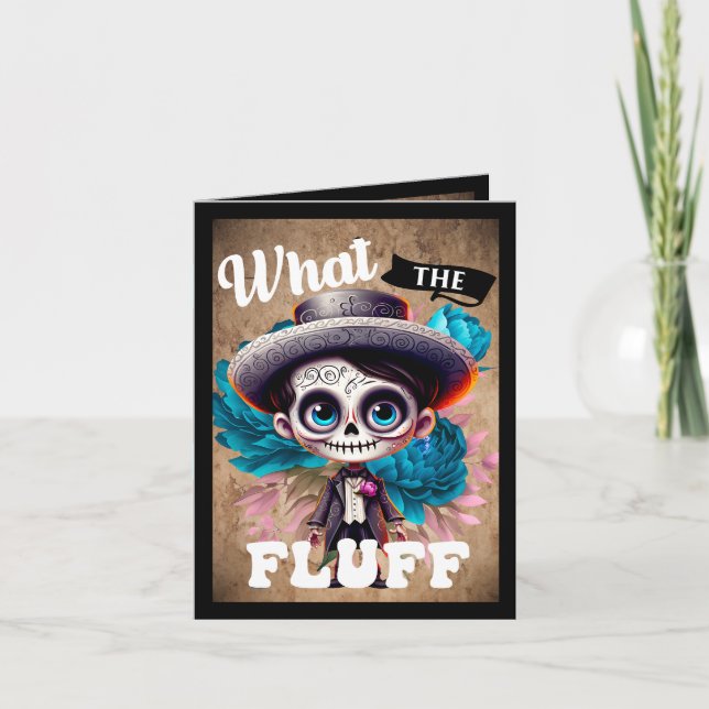 What the Fluff Sugar Skull Thank You Card (Front)