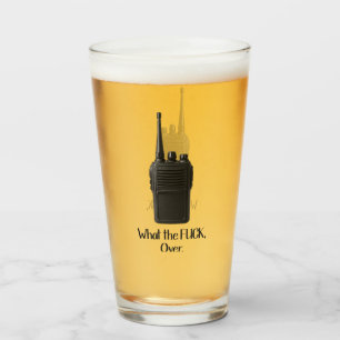 What The Fu*k Over Funny Walkie Talkie Icon Glass