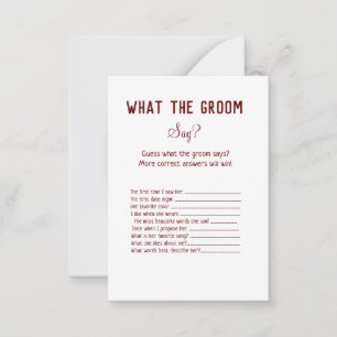 what the groom say bridal shower game card