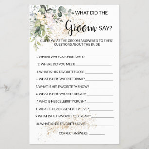 What the Groom Say Herbal & Greenery Game Flyer
