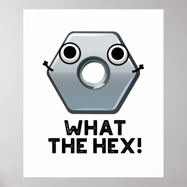 What The Hex Funny Hexagon Shape Pun  Poster (Front)