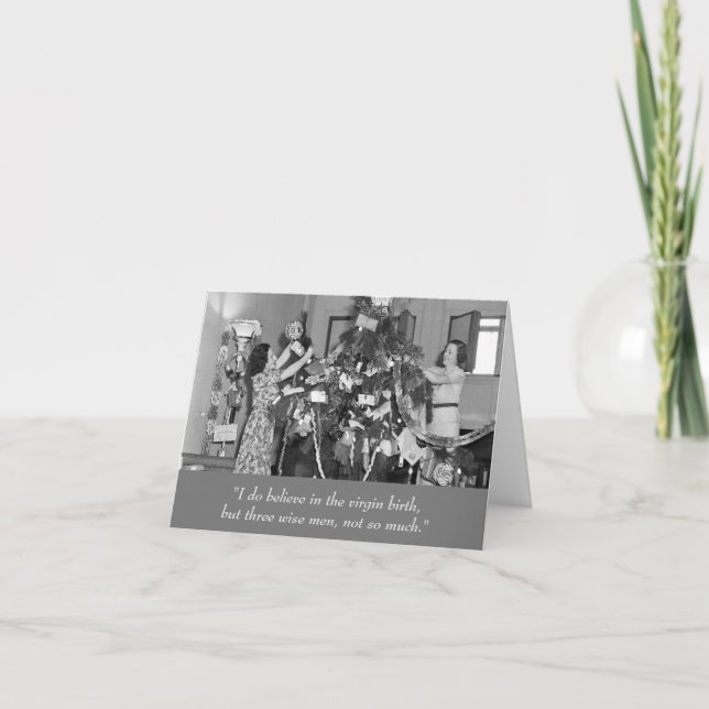 What the Ladies Believe Funny Christmas Card (Front)