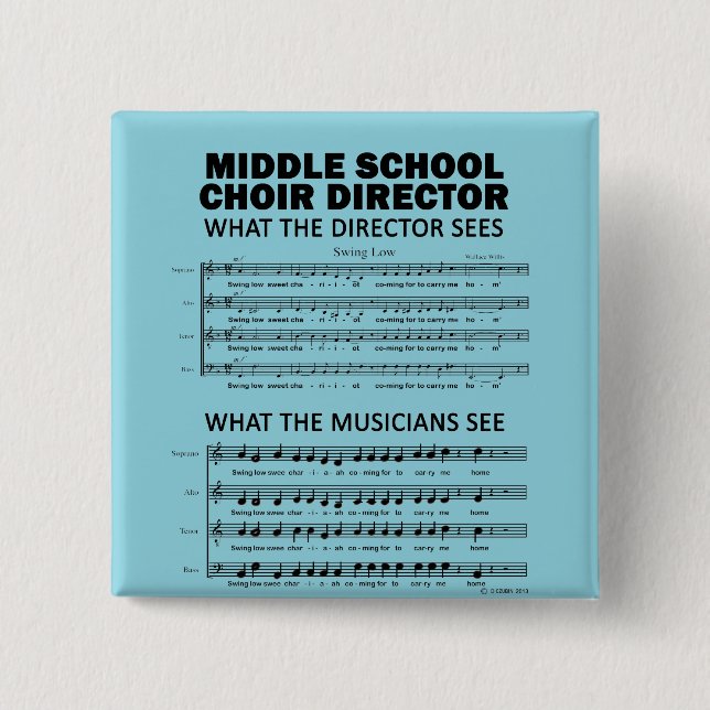 What the Middle School Choir Sees 15 Cm Square Badge (Front)