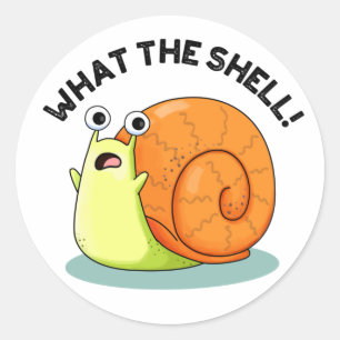 What The Shell Funny Snail Pun  Classic Round Sticker