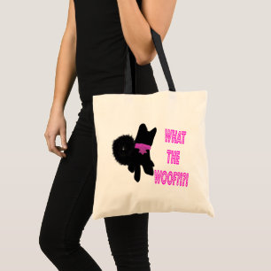 What the woof funny dog tote bag