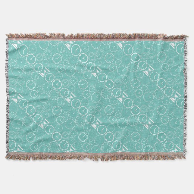 What time is it.b L Green BG Throw Blanket (Front)