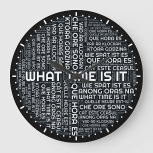 WHAT TIME IS IT (linguaphiles) Large Clock