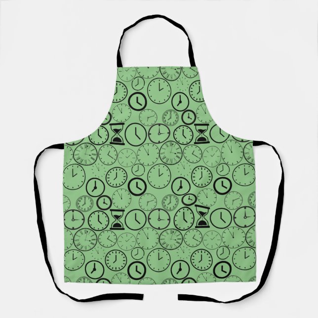 What time is it.wx4 L Green BG Apron (Front)