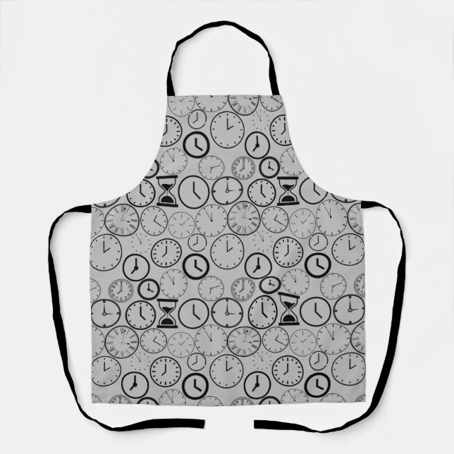 What time is it.wx4 L Grey BG Apron (Front)