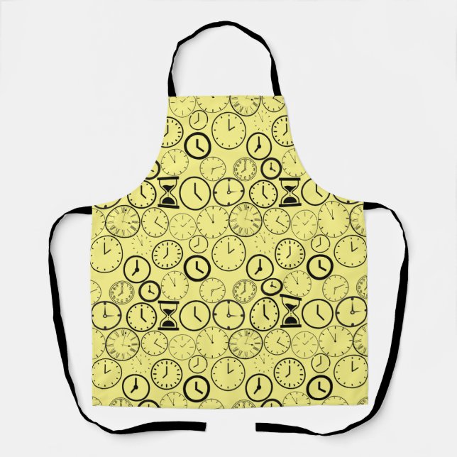 What time is it.wx4 L Yellow  BG Apron (Front)