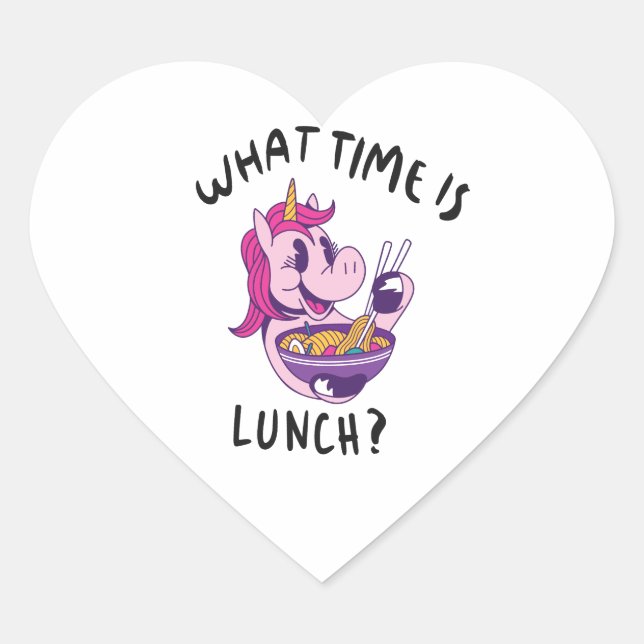 What time is lunch heart sticker (Front)