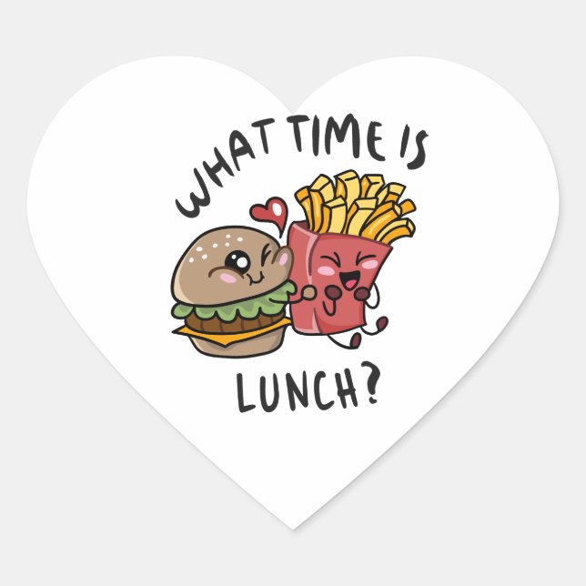 What time is lunch heart sticker (Front)