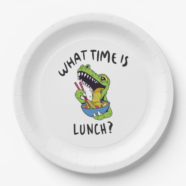 What time is lunch paper plate (Front)