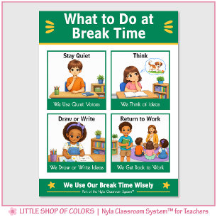 What to Do at Break Time Classroom Anchor Chart