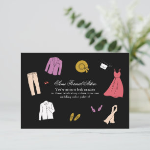 What to Wear Wedding Attire Colour Palette Enclosure Card