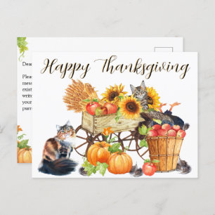 What Turkey?  Innocent Cats, Happy Thanksgiving, P Postcard