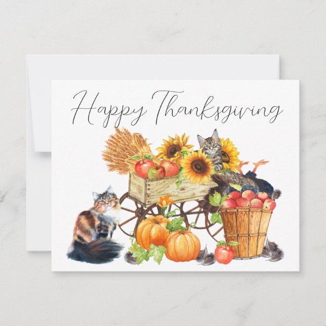 What Turkey? Innocent Cats Thanksgiving Invitation (Front)