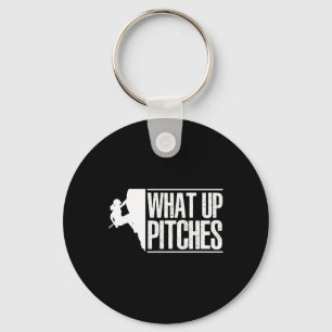 What Up Pitches Climbing Bouldering Rock Climber B Key Ring