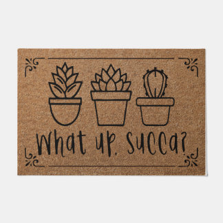 What Up Succa Doormat, Succulent Doormat