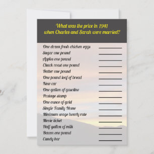 What Was the Price Game   Family Reunion Sunset  Invitation