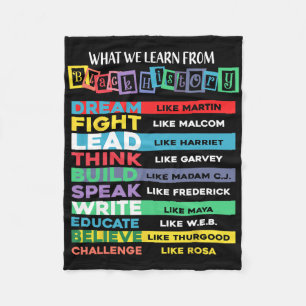 What We Learn From Black History African American Fleece Blanket