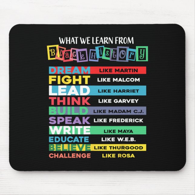 What We Learn From Black History African American  Mouse Pad (Front)