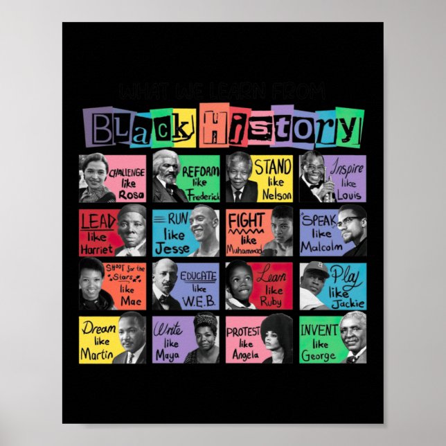 What We Learn From Black History Sticker  Poster (Front)