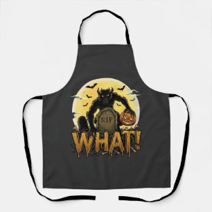 What Werewolf Pumpkin Tombstone Full Moon Apron