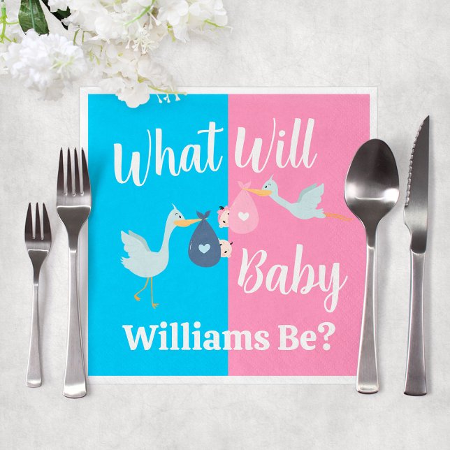What Will Baby Be Blue Pink Gender Reveal Party Napkin (What Will Baby Be Blue Pink Gender Reveal Party Napkins
)