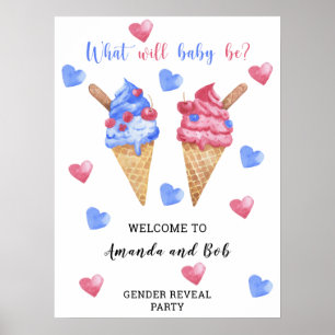 What will baby be gender reveal welcome poster